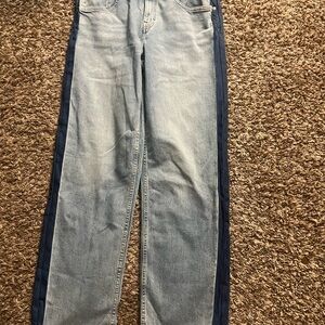 Time and Tru Women's Light Blue Jeans with Dark Blue Stripe